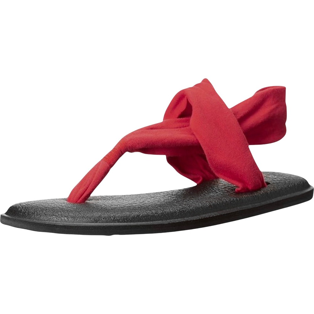 Sanuk Yoga Sling 2 Sandals / Flip-Flops - NWT Womens 7 Red / Black - #46050-N6